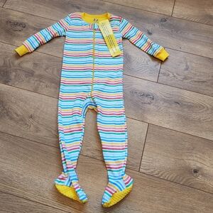 NWT 9-12m Striped Footie pajamas